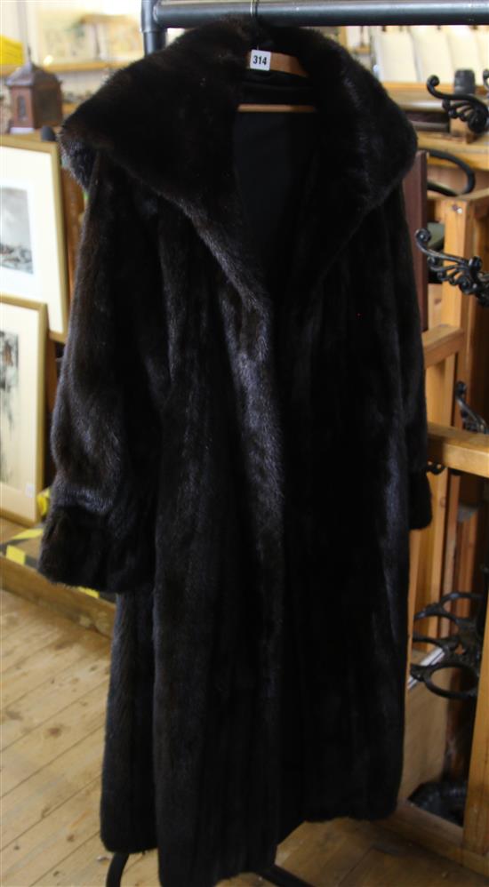 Dark ranch mink full length coat by Blackglama (from estate of Patricia Hughes - Radio Announcer)